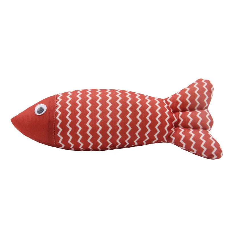 Catnip Fish Teaser Toy Interactive Cat Stick Peppermint Cat Toy