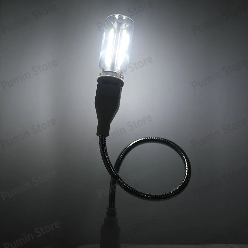 USB Bendable LED Night Light Colorful Flexible Metal Hose Lamp