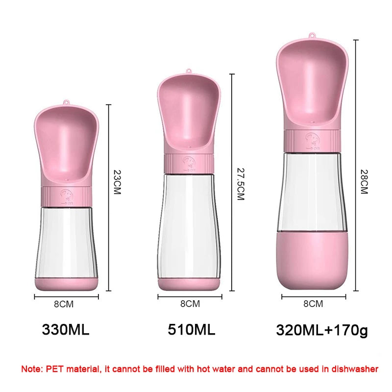 2 in 1 Dog Water Bottle with Food Container Portable Pet Drinking Bottle