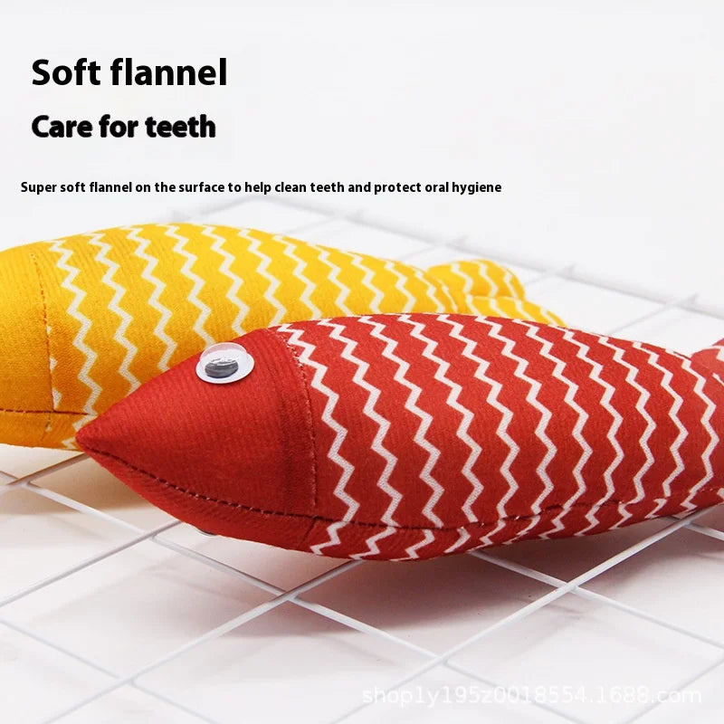 Catnip Fish Teaser Toy Interactive Cat Stick Peppermint Cat Toy