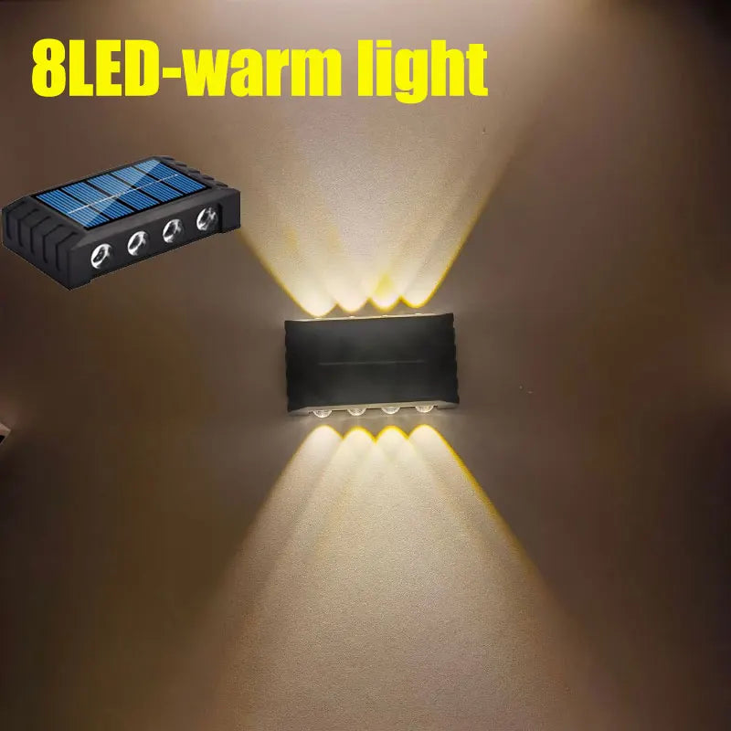 Solar LED Wall Lamp Outdoor Waterproof Garden Up Down Light