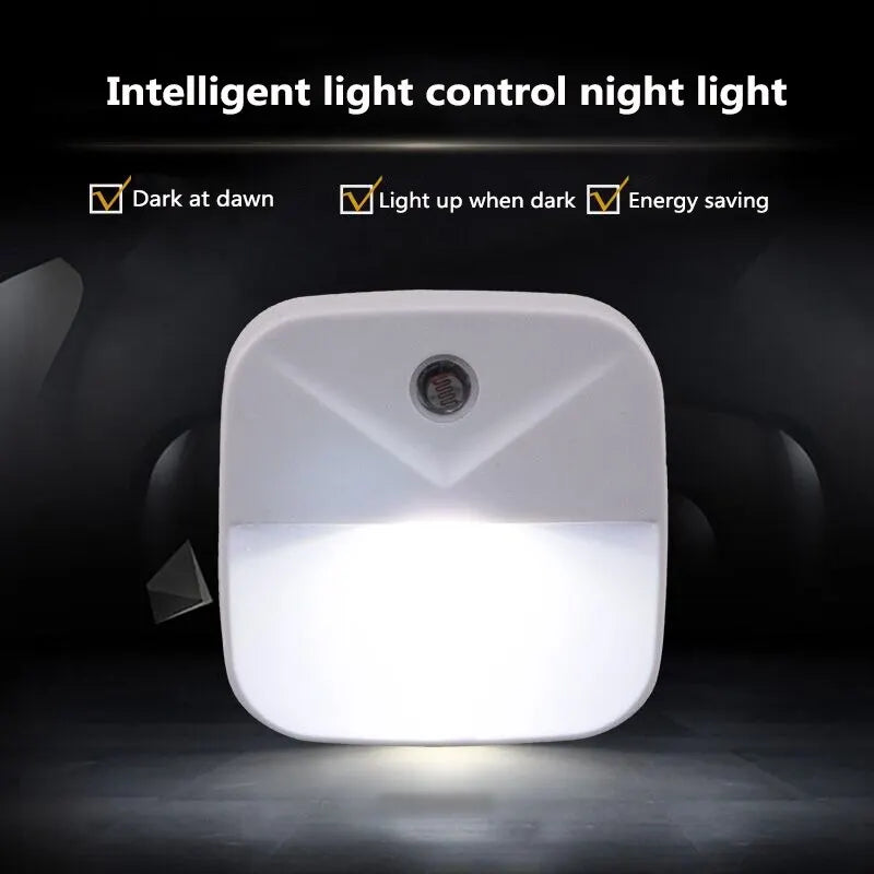 LED Smart Sensor Night Light EU Plug Wall Lamp for Hallway