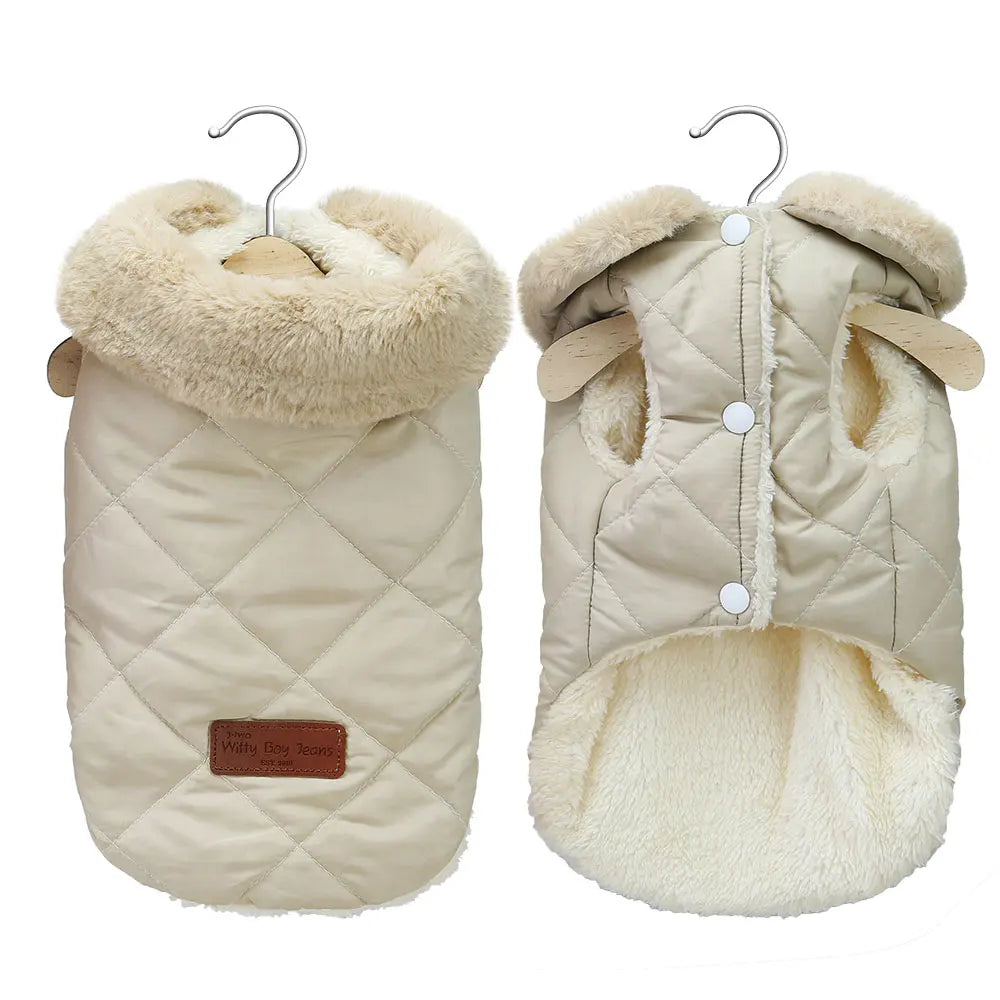 Warm Chihuahua Dog Winter Coat Fur Collar Jacket for Small Dogs and Cats