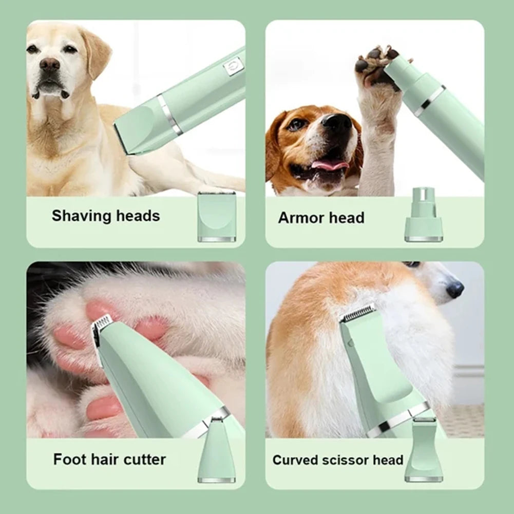 4 in 1 Electric Pet Grooming Kit Dog Cat Hair Clipper Trimmer