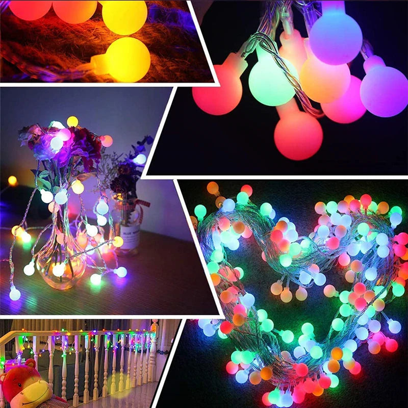 USB LED Festoon String Lights Waterproof Ball Fairy Lights