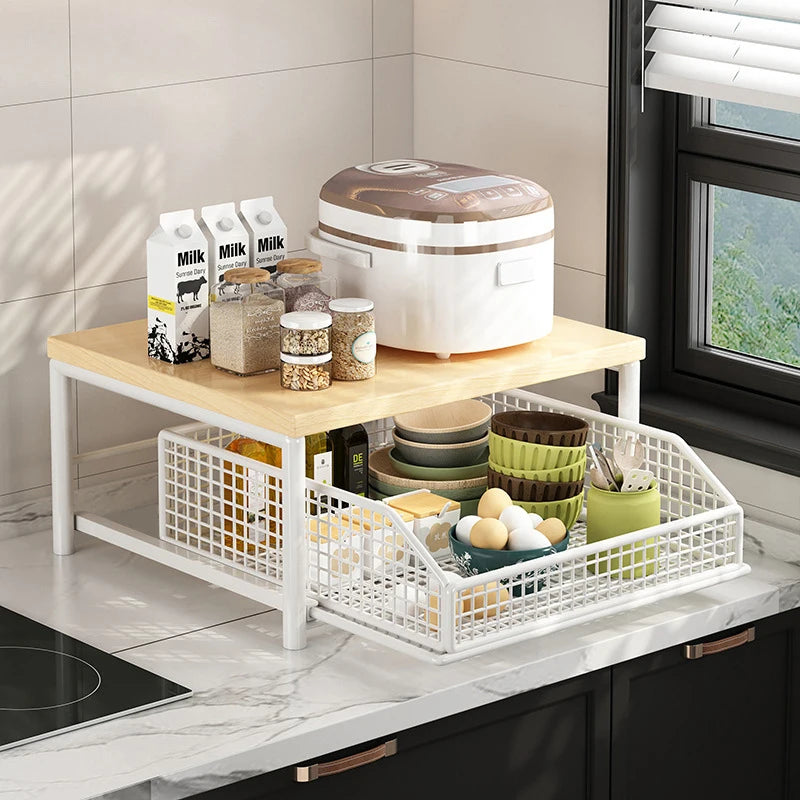 Kitchen Countertop Organizer Multi Use Shelf for Microwave and Spices