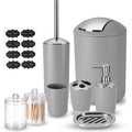 8 Piece Bathroom Accessories Set Trash Can Soap Dispenser Holder
