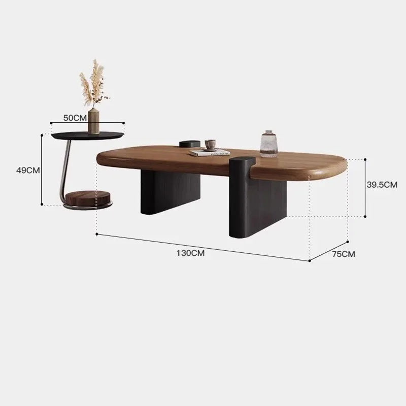 Modern Italian Solid Wood Coffee & Side Table Set