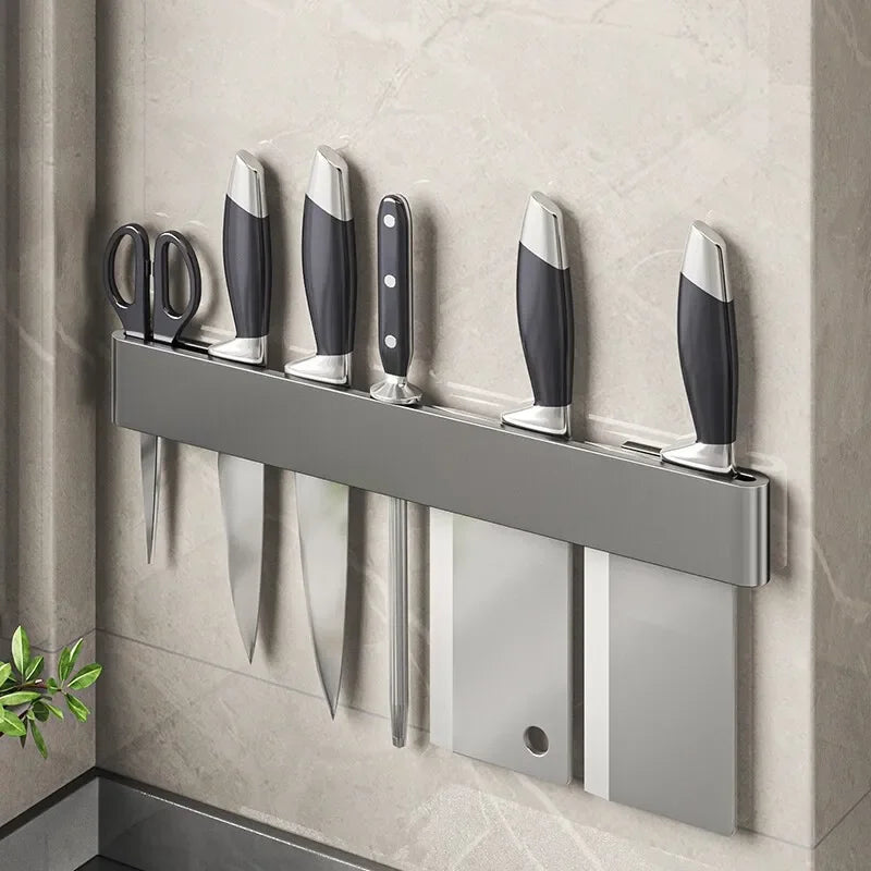 Wall Mounted Kitchen Knife Organizer Multifunctional Storage Rack