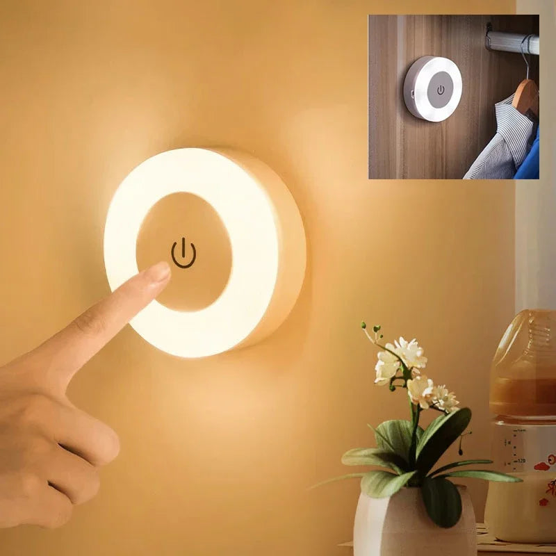 Portable USB Rechargeable LED Night Light for Bedroom and Living Room