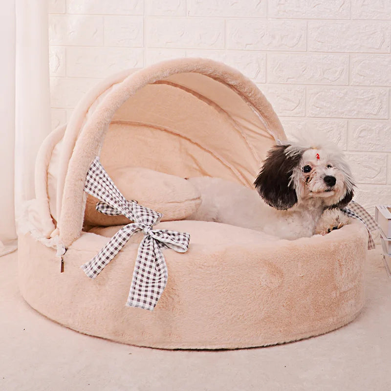 Luxurious Plush Pet Cradle Bed for Dogs and Cats – Washable, Non-Slip with Removable Cover