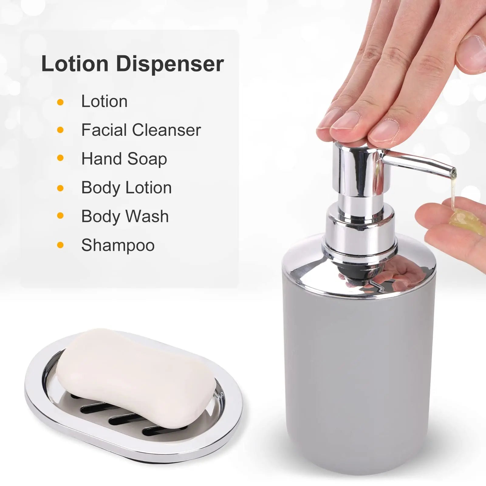 8 Piece Bathroom Accessories Set Trash Can Soap Dispenser Holder