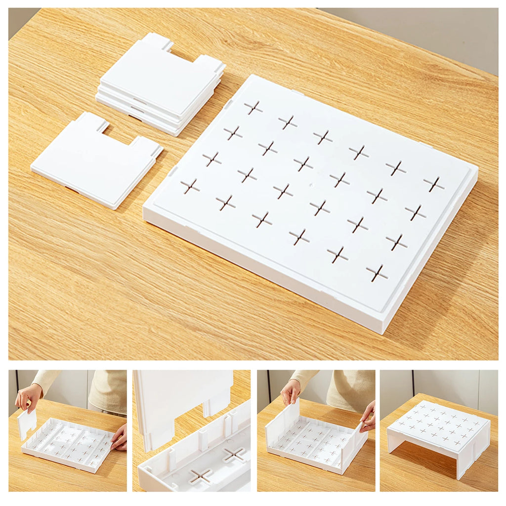 Stackable Kitchen Cabinet Organizer Plastic Shelf for Dishes and Cups