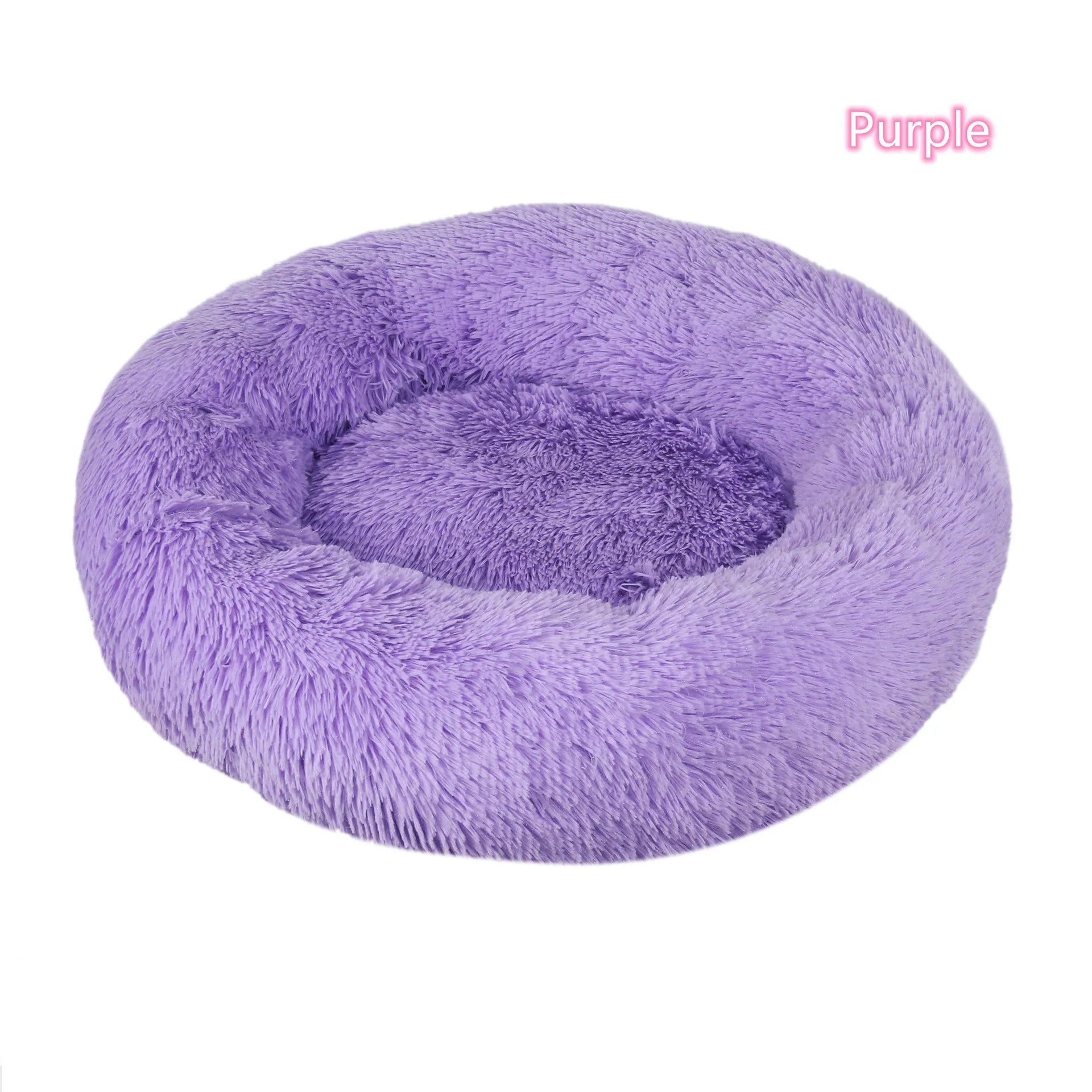 Super Soft Plush Donut Pet Bed Washable Calming Cat Dog Bed