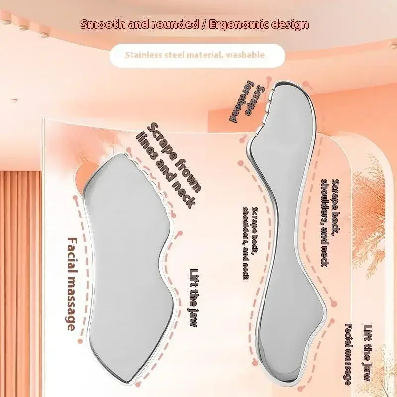 Stainless Steel Face Roller Gua Sha Facial Massage Tool
