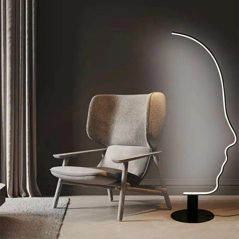 Modern Minimalist Human Face Art LED Floor Lamp