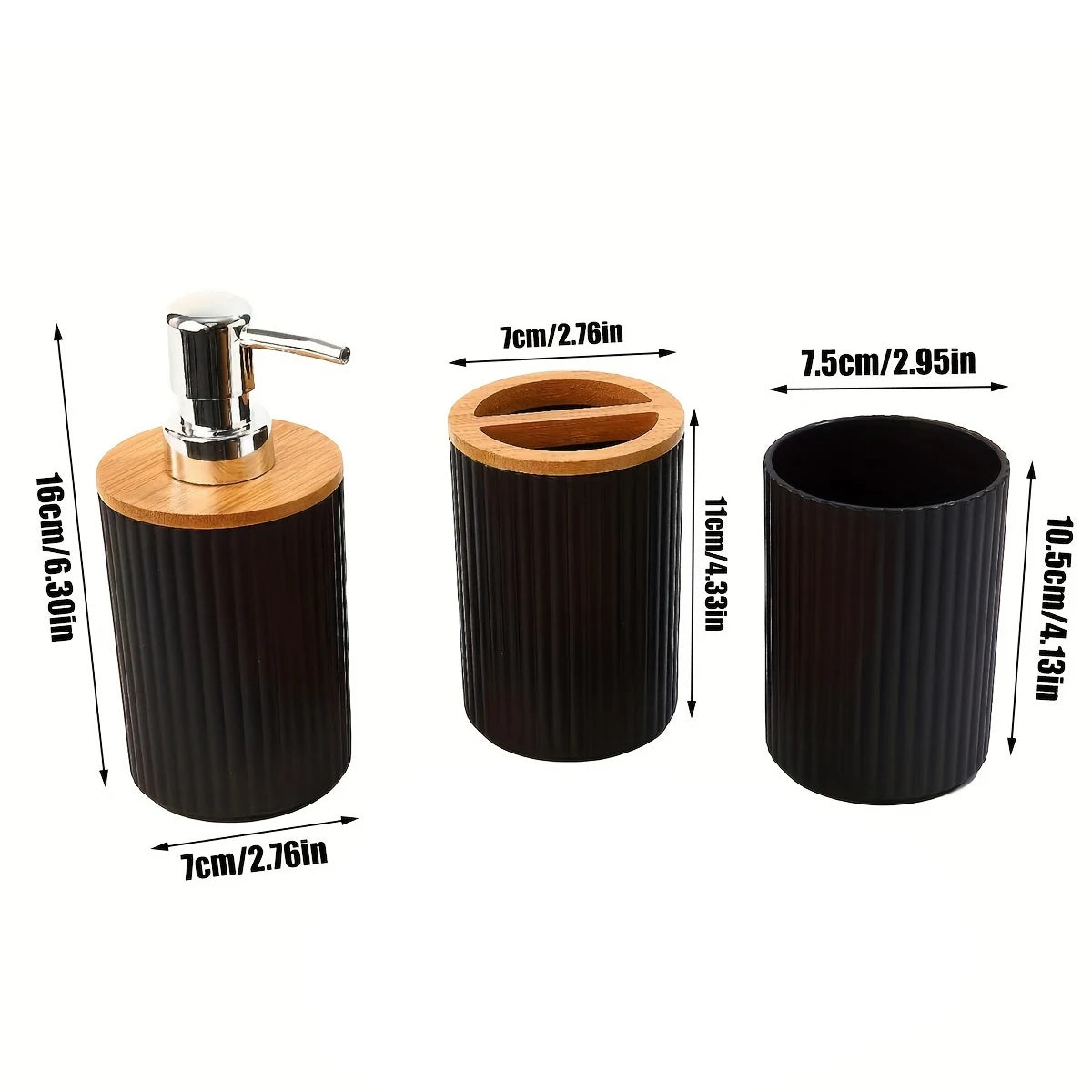 Bathroom Accessories Set Soap Dispenser Toothbrush Holder Tray