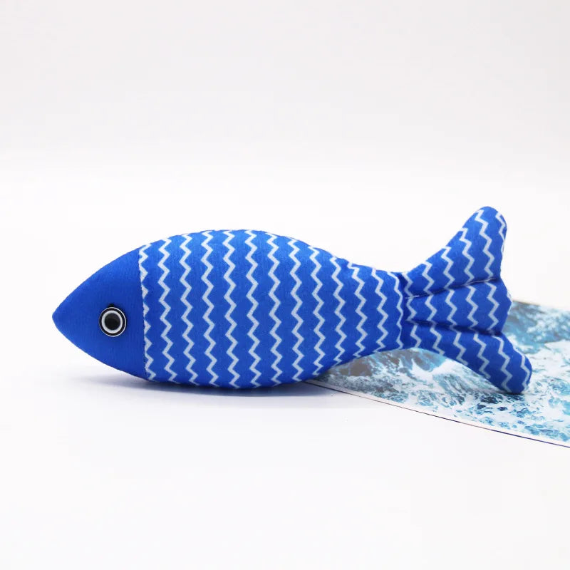 Catnip Fish Teaser Toy Interactive Cat Stick Peppermint Cat Toy