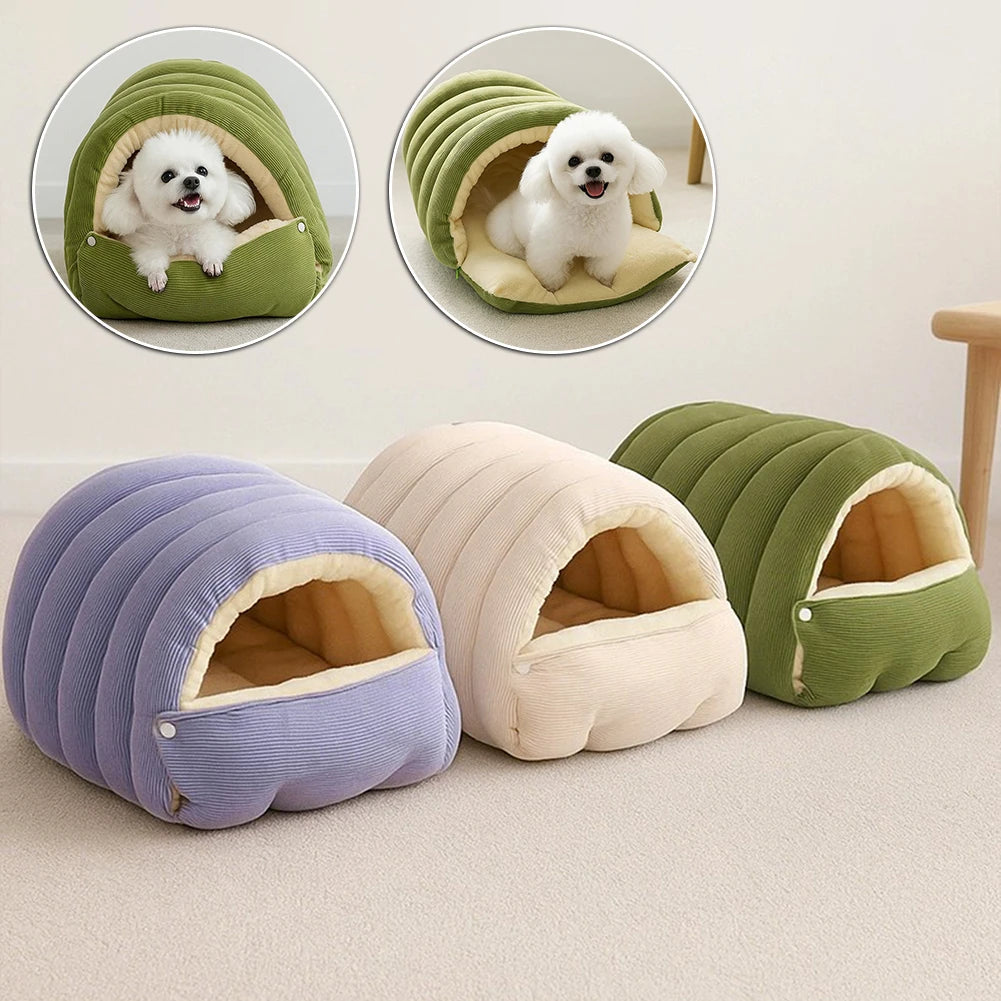 Removable Pet Cave Bed Plush Warm Tent Bed for Dogs and Cats