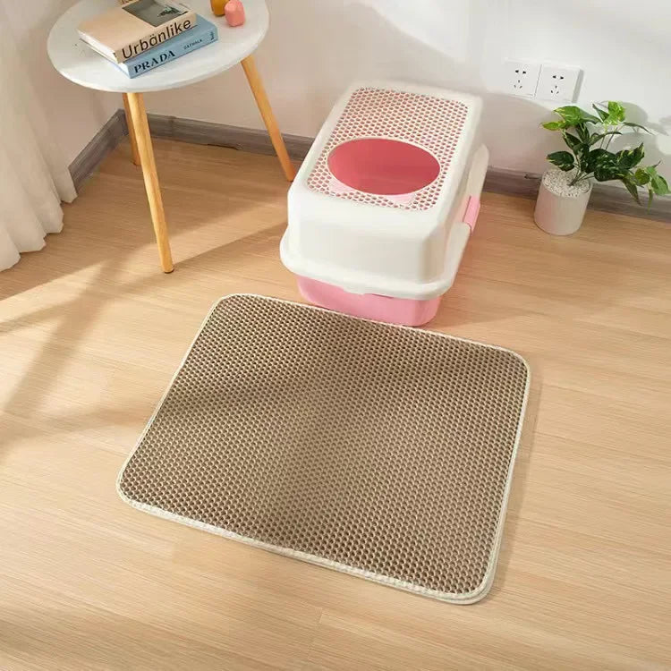 Double Layer Cat Litter Mat Waterproof Non Slip Washable Pad