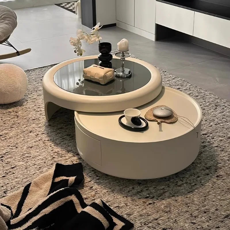 Modern Minimalist 2-in-1 Round Coffee Table