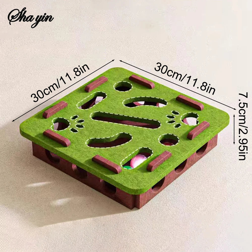 Interactive Cat Puzzle Maze Toy Felt Box Digging Game