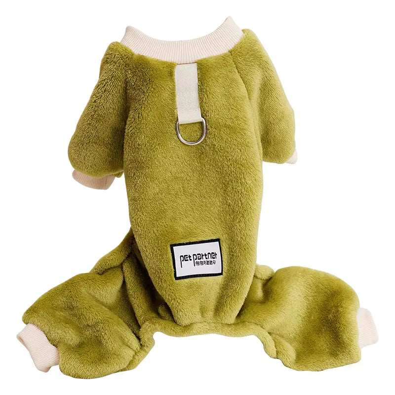 Thermal Velvet Dog Pajamas Winter Jumpsuit for Small Dogs and Cats