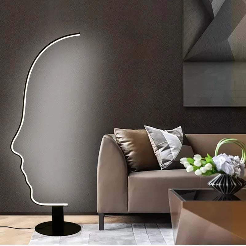 Modern Minimalist Human Face Art LED Floor Lamp