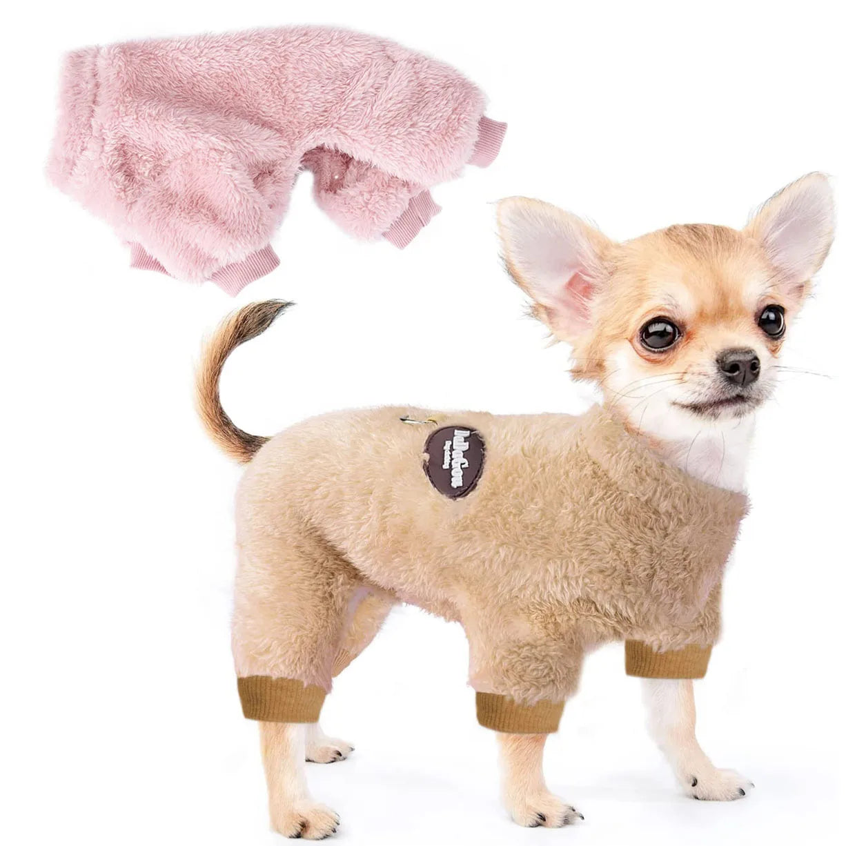 Thermal Velvet Dog Pajamas Winter Jumpsuit for Small Dogs and Cats