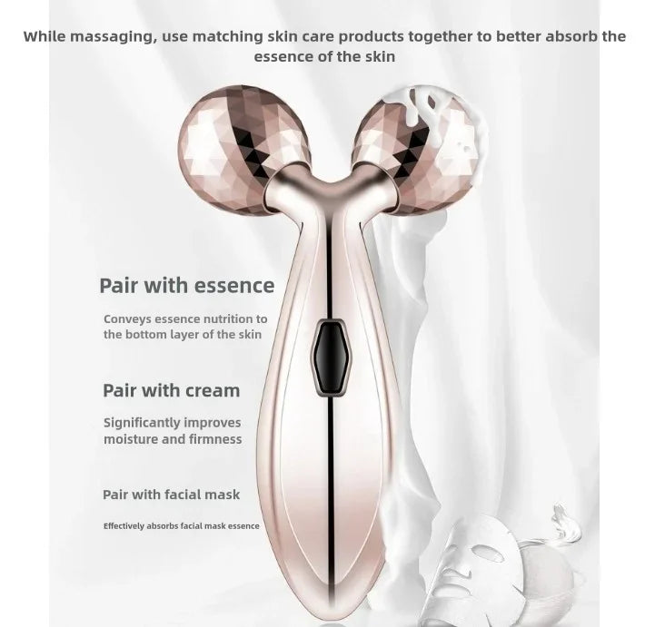3D Dual Wheel Face Body Massager Roller Lifting Beauty Tool