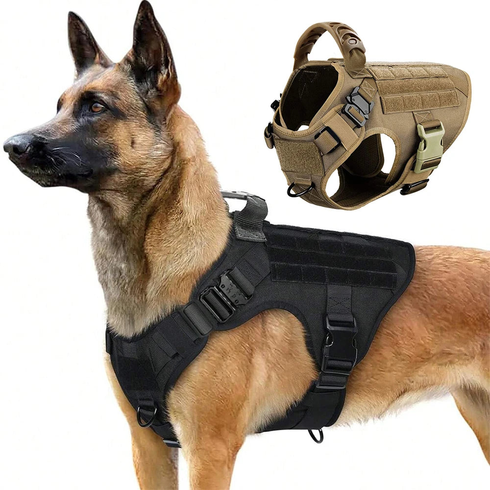Tactical Military Dog Harness Training Vest for Large Dogs
