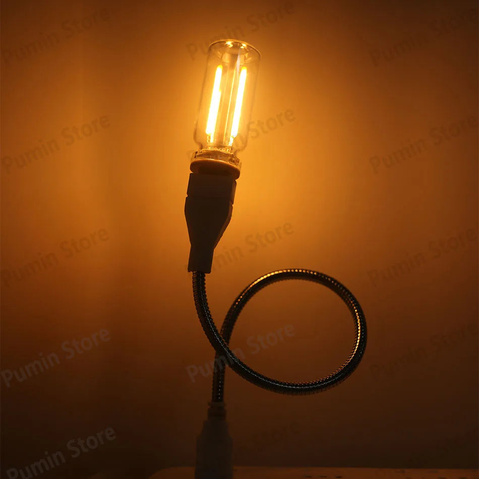USB Bendable LED Night Light Colorful Flexible Metal Hose Lamp