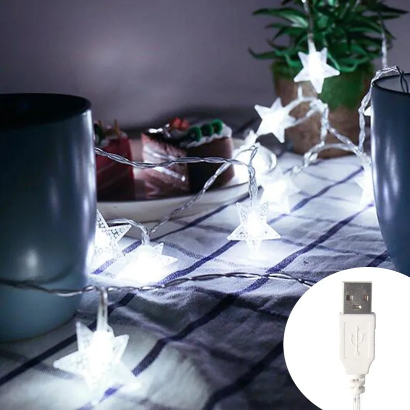 LED Star Fairy String Lights Outdoor Party Garden Christmas Decor