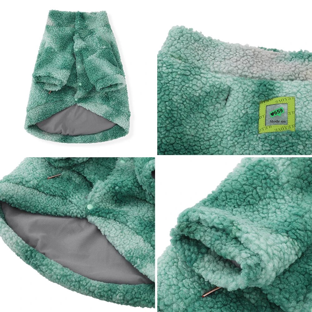 HOOPET Winter Lamb Wool Dog Jacket Windproof Coat for Large Dogs