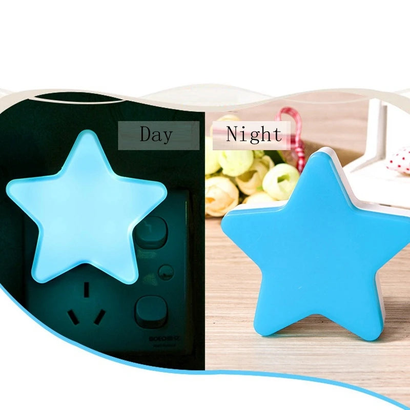 LED Star Night Light Plug In Bedside Lamp for Bedroom and Baby Room