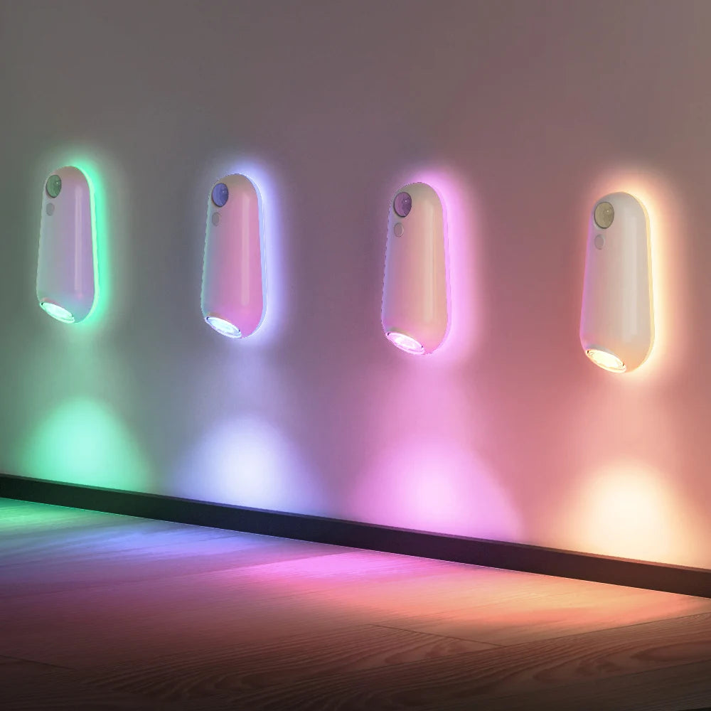 LED Motion Sensor Toilet Night Light USB Rechargeable 8 Color Lamp