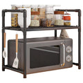 Kitchen Storage Rack Microwave Shelf Countertop Organizer with Hooks