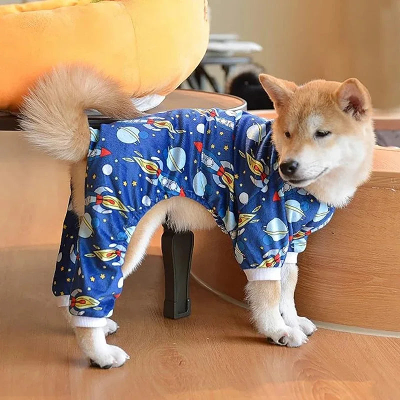 CuteBone Dog Pajamas Printed Pet Onesie for Male and Female Dogs
