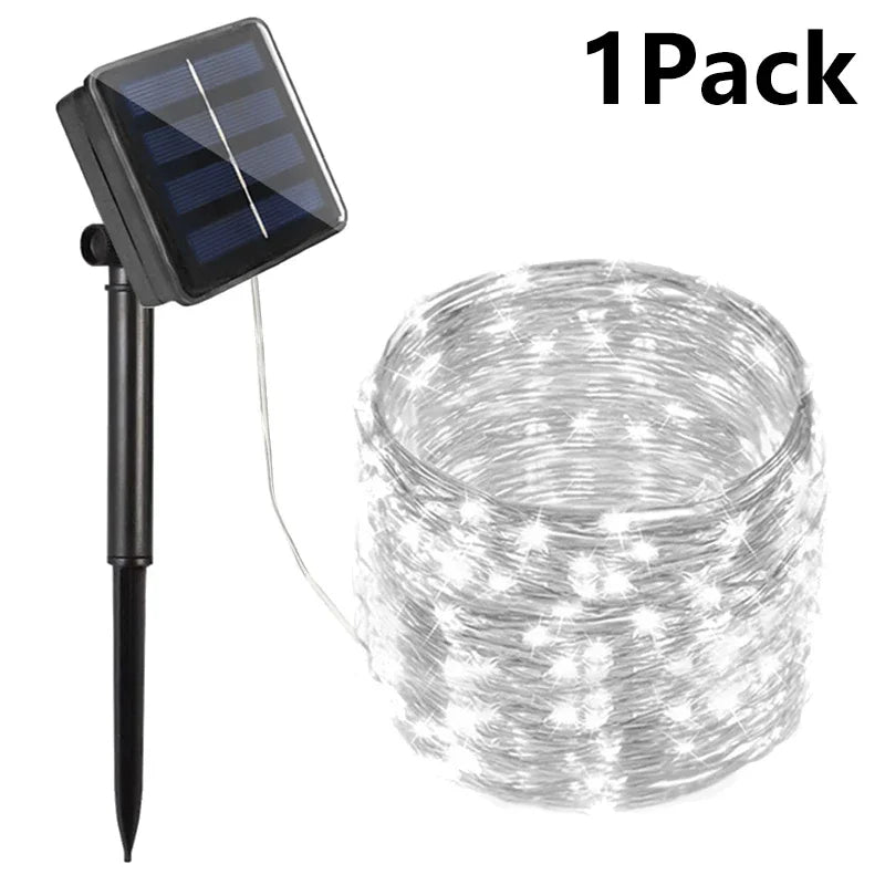 Solar LED Fairy String Lights Outdoor Waterproof Garden Patio Decor