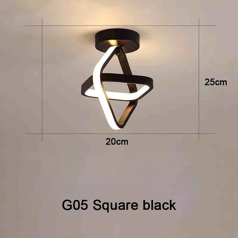 Modern LED 2 Ring Ceiling Light Creative Indoor Lighting Fixture