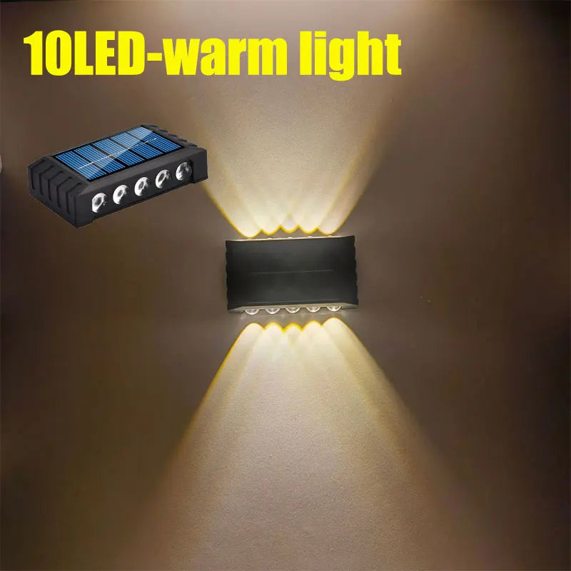 Solar LED Wall Lamp Outdoor Waterproof Garden Up Down Light