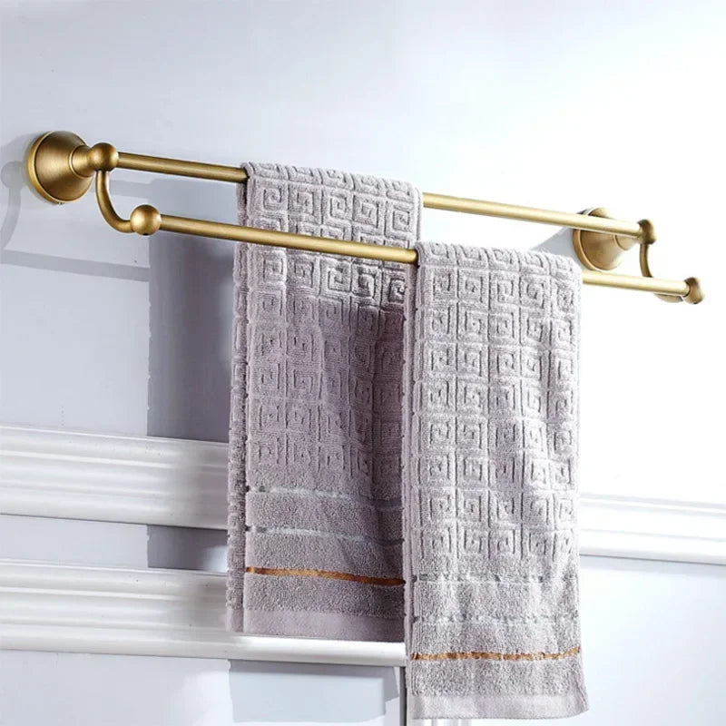 Antique Bronze Bathroom Accessories Set Towel Rack Soap Dish Holder