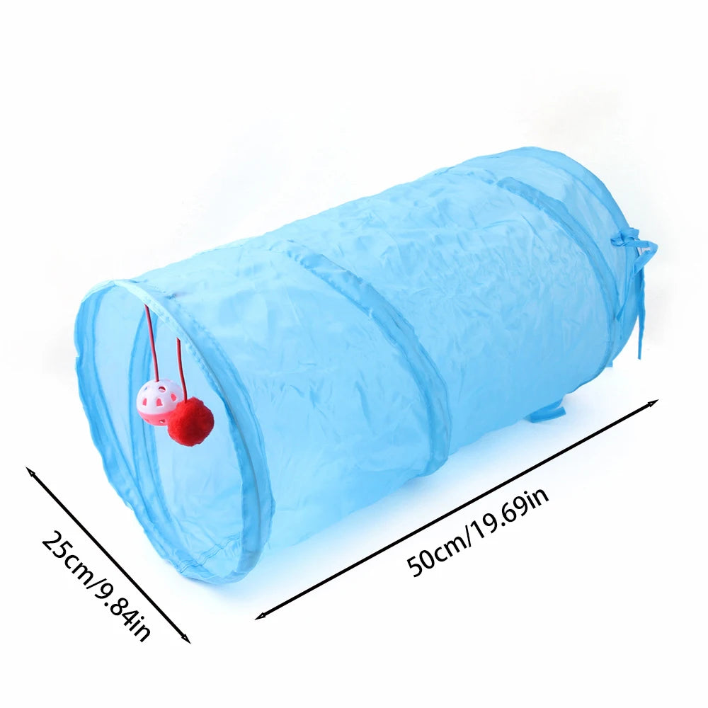 Collapsible Cat Tunnel Play Tube Toy for Indoor Outdoor Cats