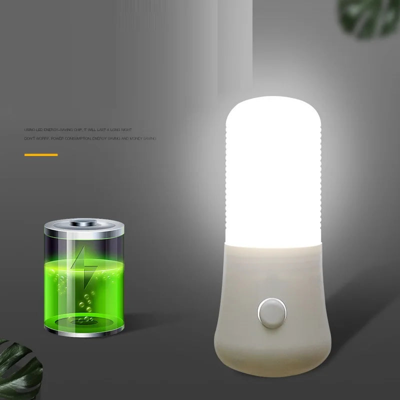 LED Plug In Night Light Push Button Wall Lamp for Bedroom