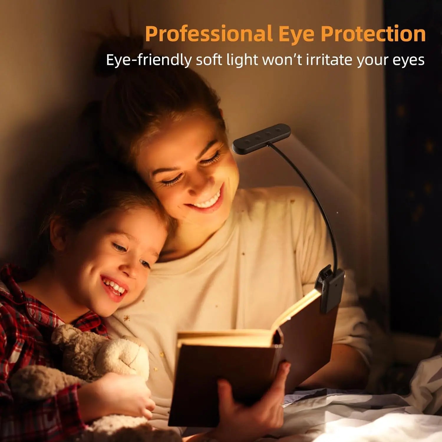 USB Rechargeable LED Book Light Clip On Reading Lamp