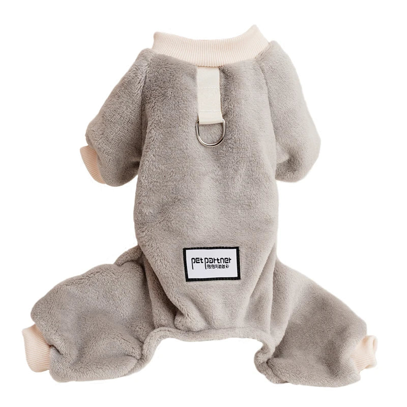 Thermal Velvet Dog Pajamas Winter Jumpsuit for Small Dogs and Cats