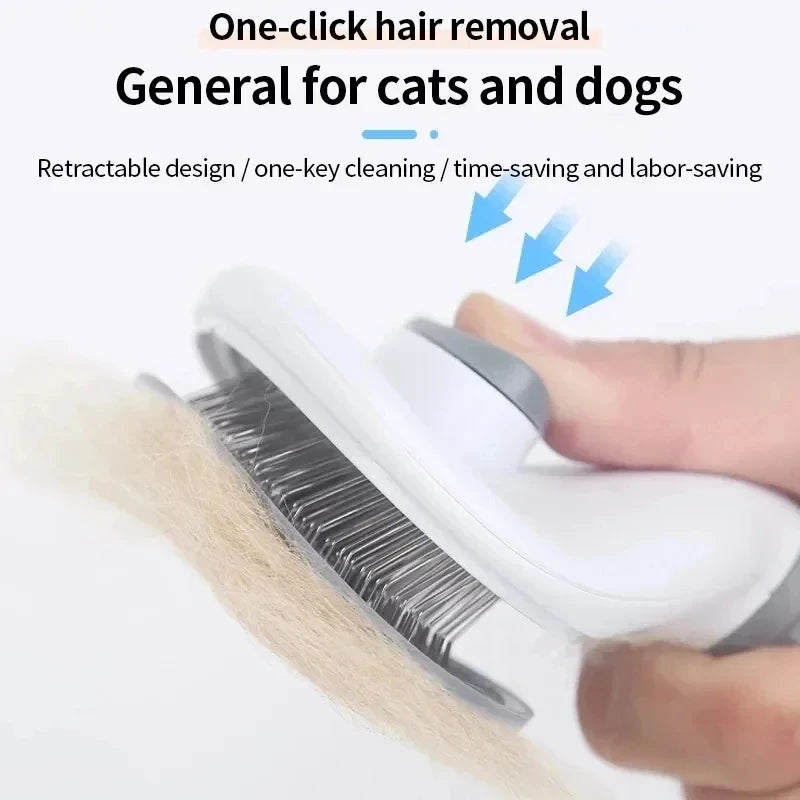 Self Cleaning Pet Grooming Brush Dog Cat Hair Remover Comb