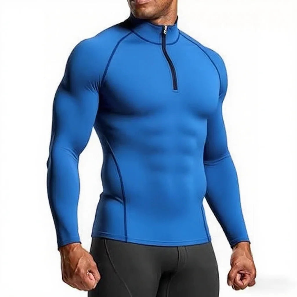 Mens Long Sleeve Compression Gym Shirt Fitness Running Top