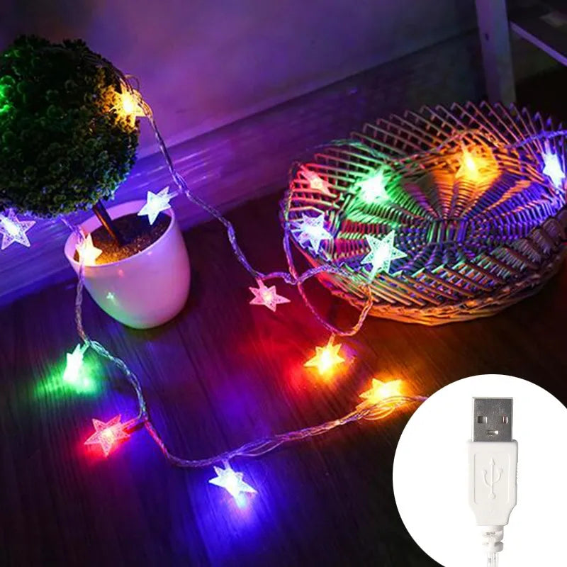 LED Star Fairy String Lights Outdoor Party Garden Christmas Decor