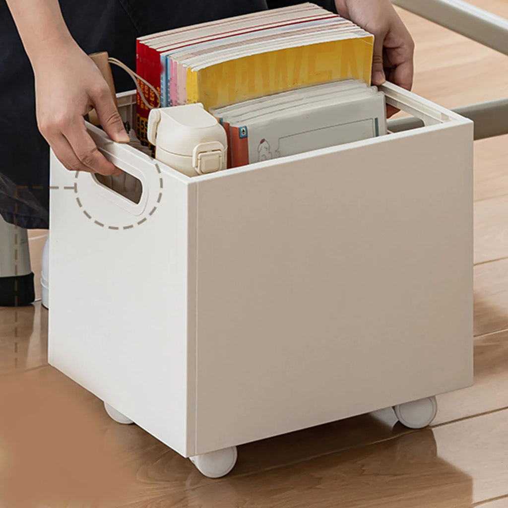 Stackable Book Storage Box with Side Handles 50kg Load Organizer